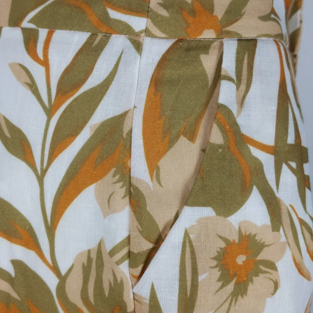 Minnie & Co Women's Shorts Size 10 Beige Green White Zip Fly Pockets Lined NEW - Picture 6 of 10